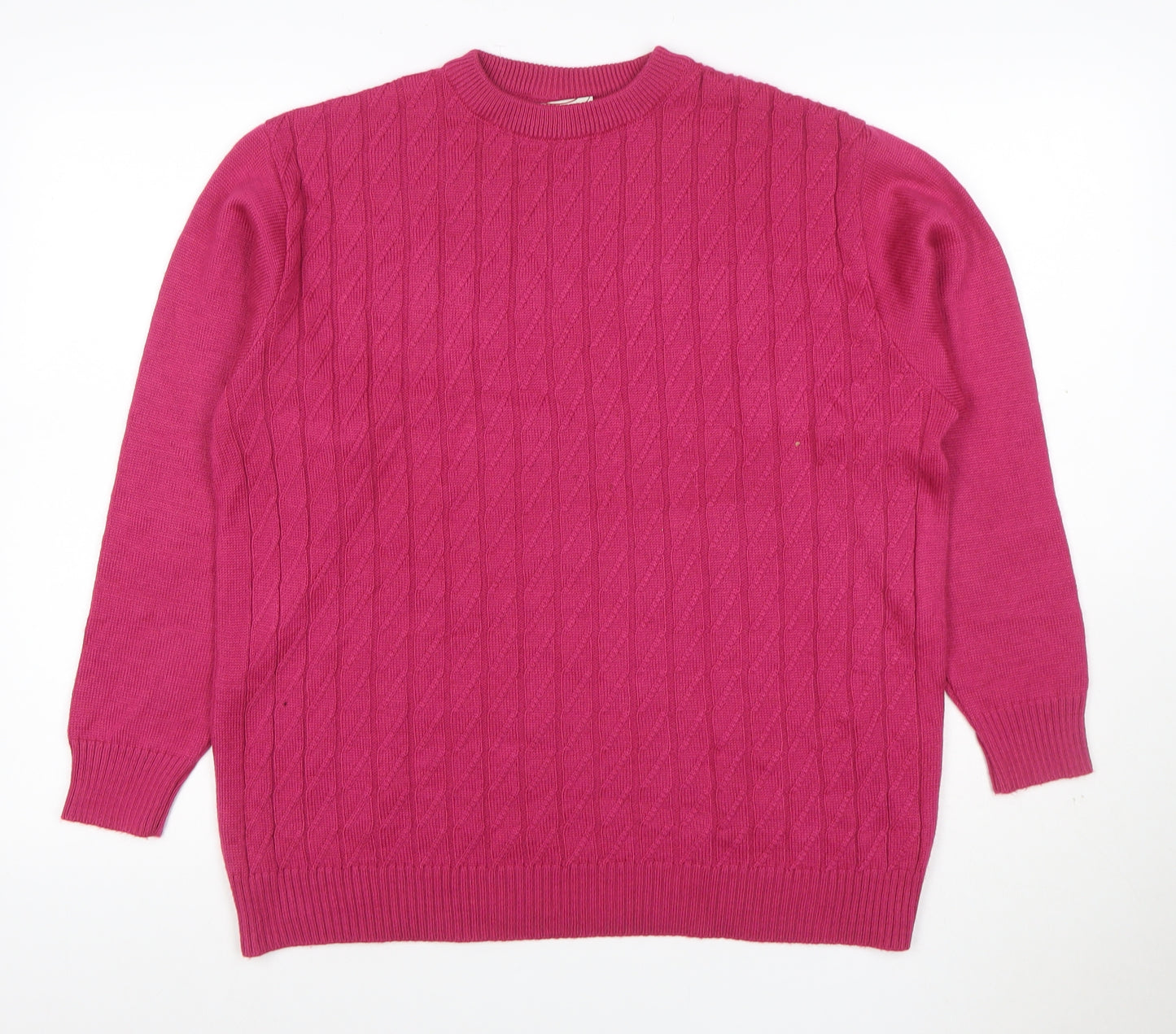 Where Australia Women’s Pink L Cable Knit Wool Blend Jumper