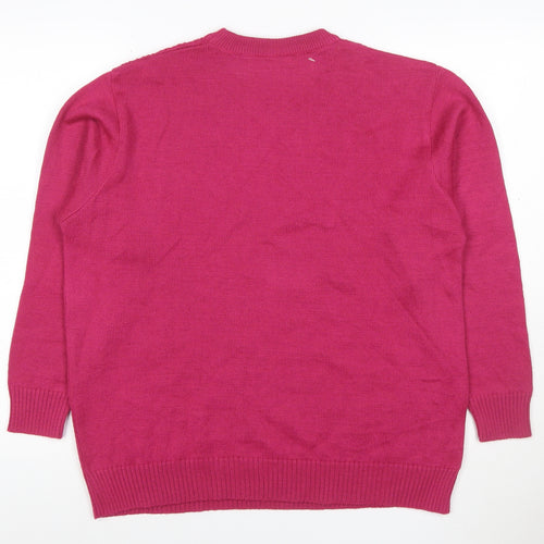 Where Australia Women’s Pink L Cable Knit Wool Blend Jumper