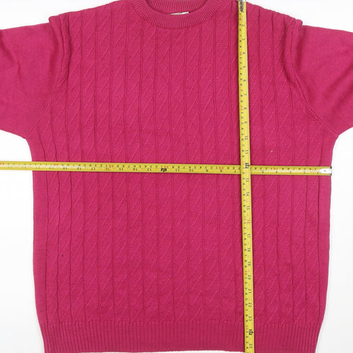 Where Australia Women’s Pink L Cable Knit Wool Blend Jumper