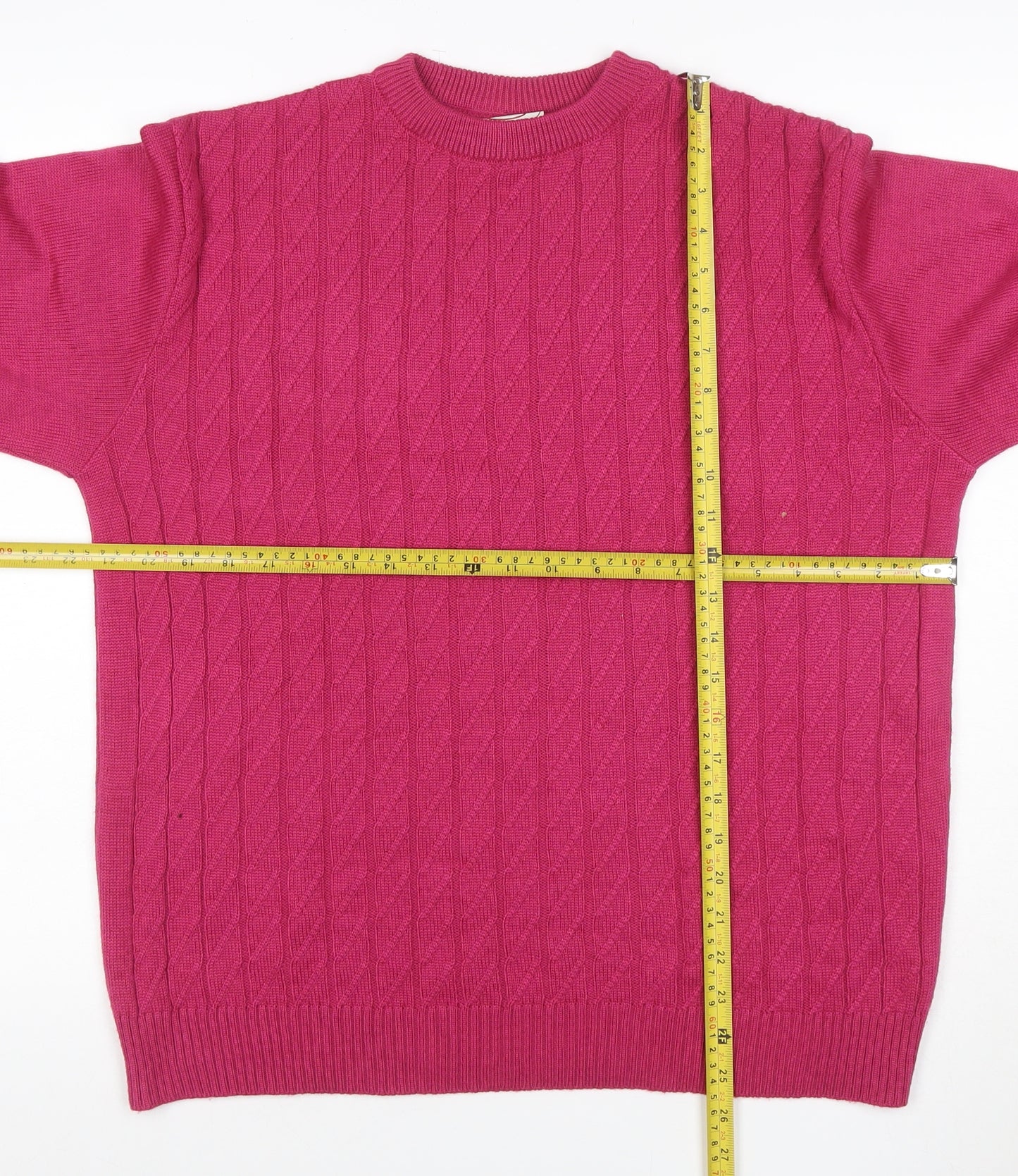Where Australia Women’s Pink L Cable Knit Wool Blend Jumper