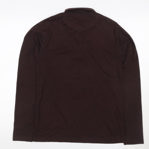 Fairlane & Sons Men’s Brown S Long Sleeve Button Polo Shirt
