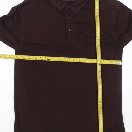 Fairlane & Sons Men’s Brown S Long Sleeve Button Polo Shirt