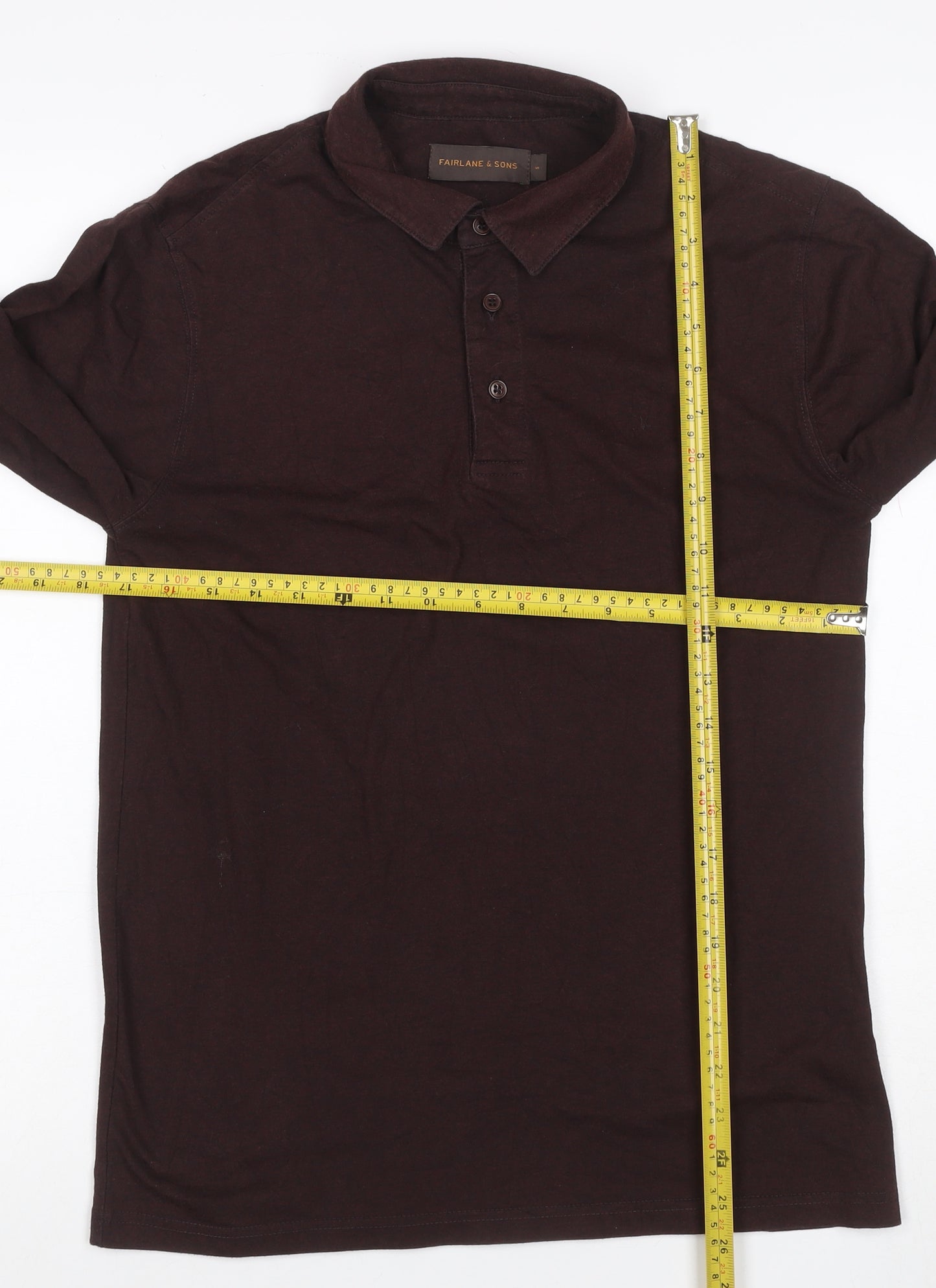 Fairlane & Sons Men’s Brown S Long Sleeve Button Polo Shirt