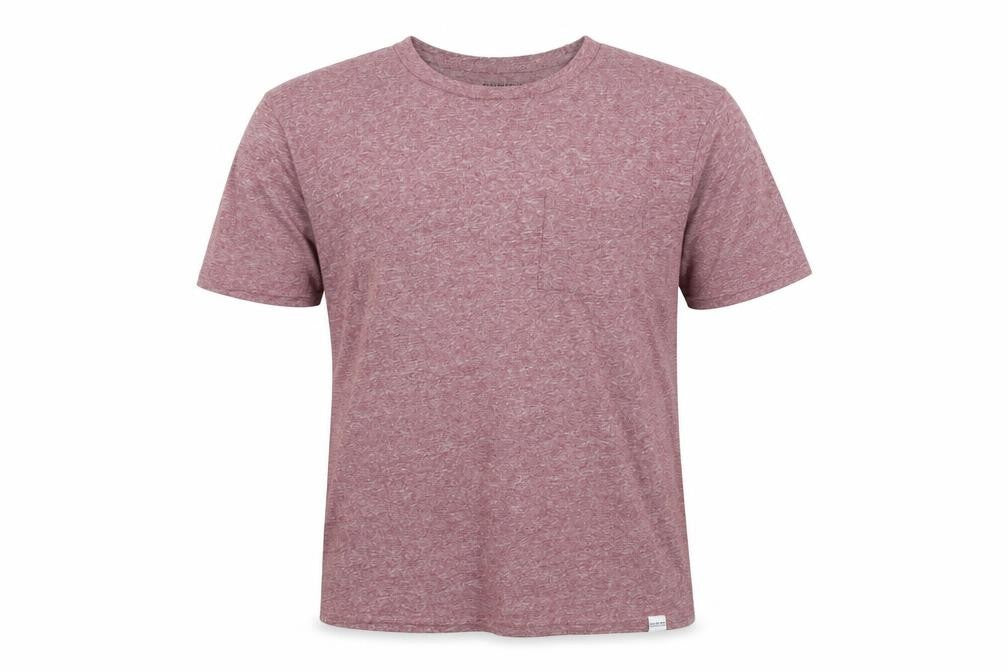 Front view of Pull&Bear Men’s Pink Marl Cotton Crew Neck Short Sleeve T-Shirt M