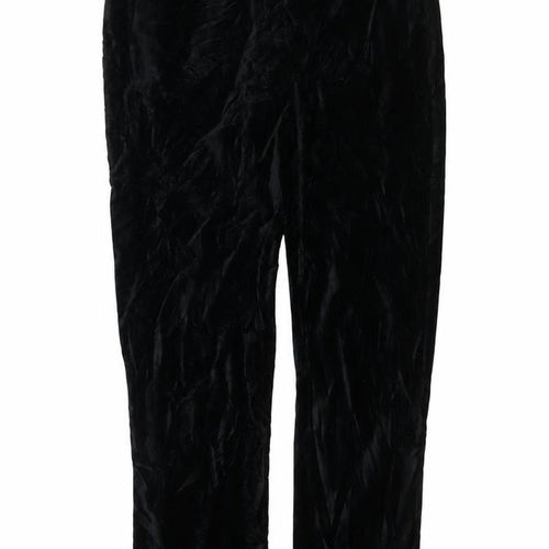 Marks & Spencer Women Black UK 10 Regular Velour Jogger Trousers