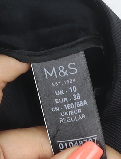 Marks & Spencer Women Black UK 10 Regular Velour Jogger Trousers