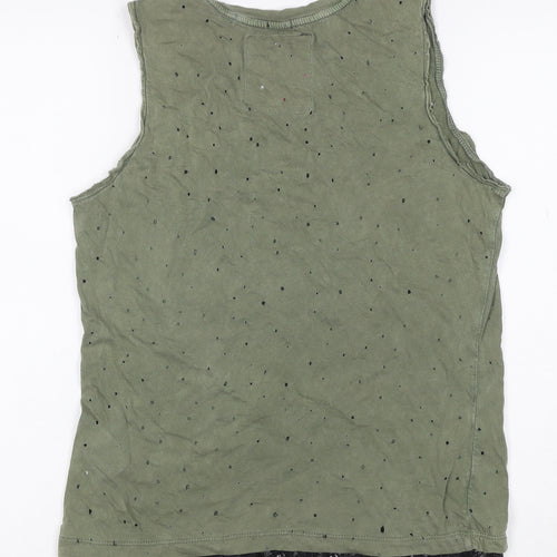 Superdry Women Green S Lace Hem Eagle Graphic Tank Top
