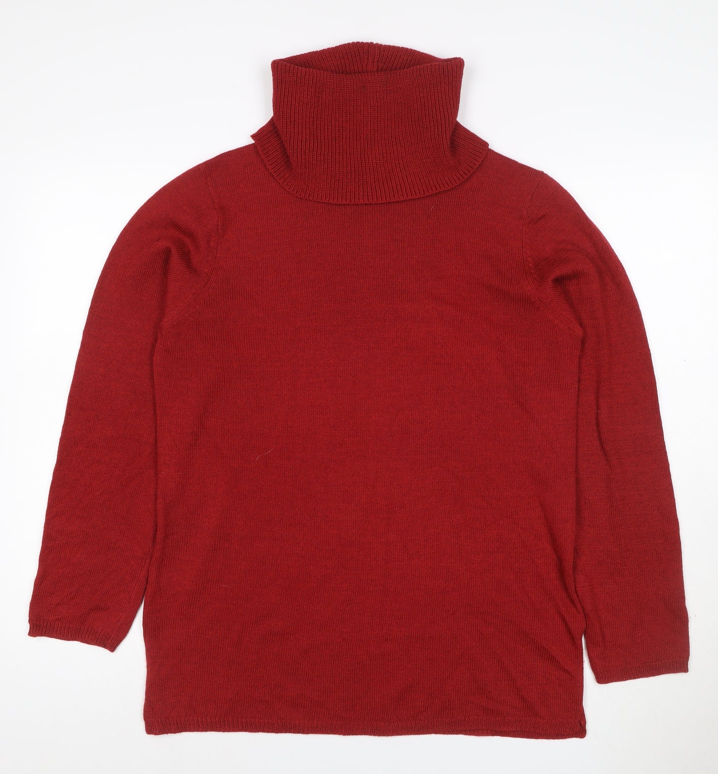 Coldwater Creek Women Red L Roll Neck Knit Pullover Jumper