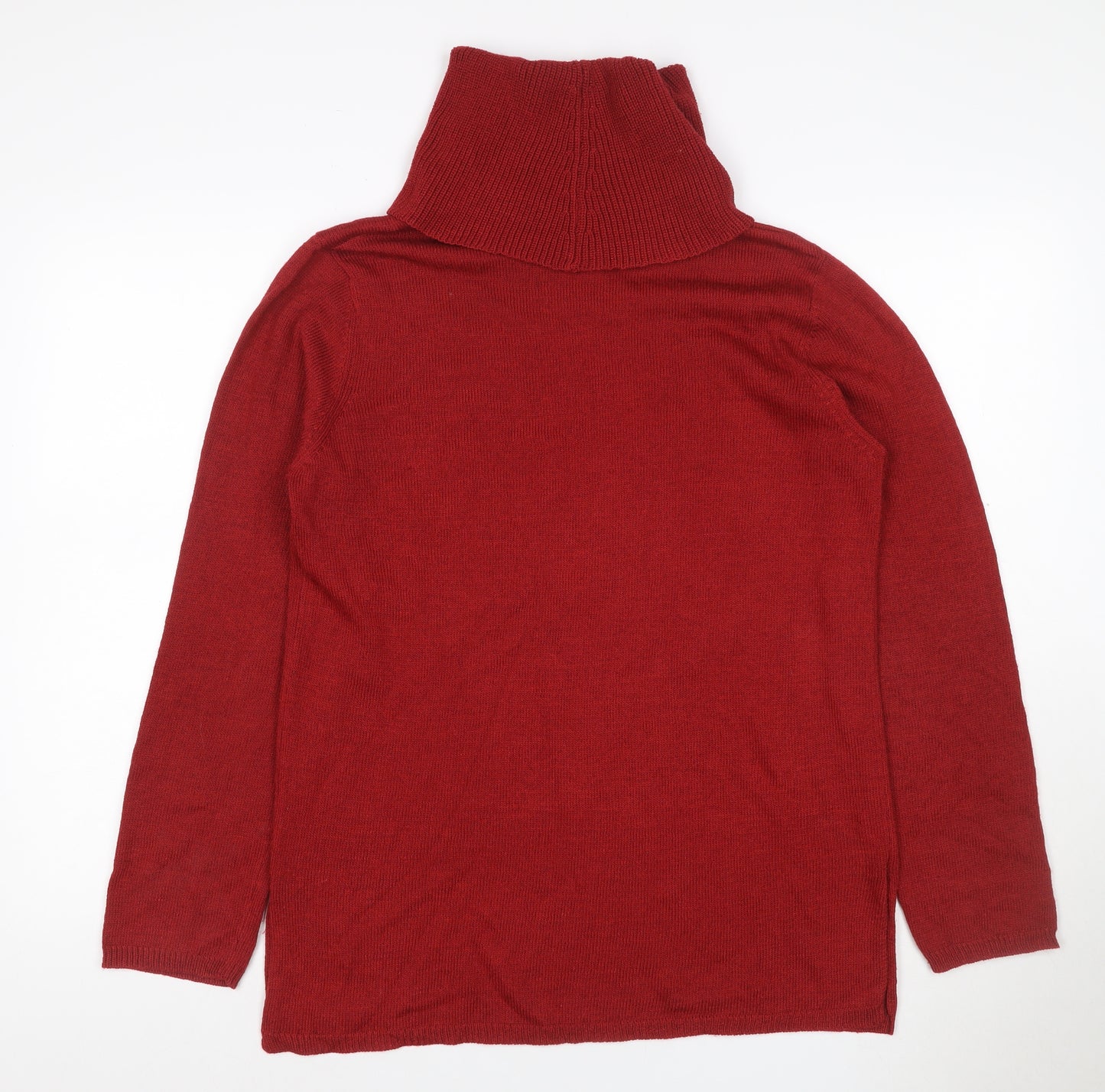 Coldwater Creek Women Red L Roll Neck Knit Pullover Jumper