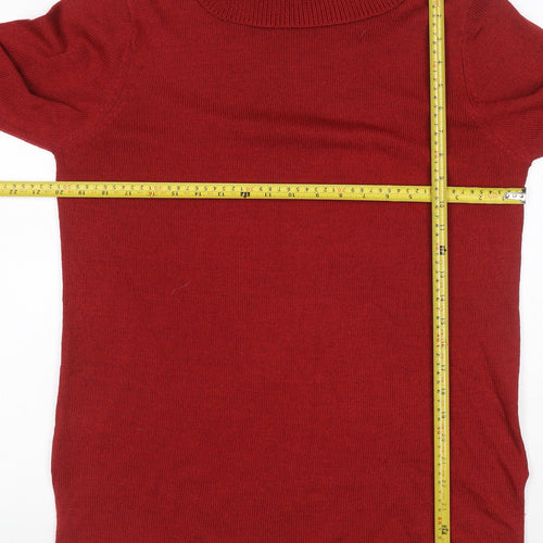 Coldwater Creek Women Red L Roll Neck Knit Pullover Jumper