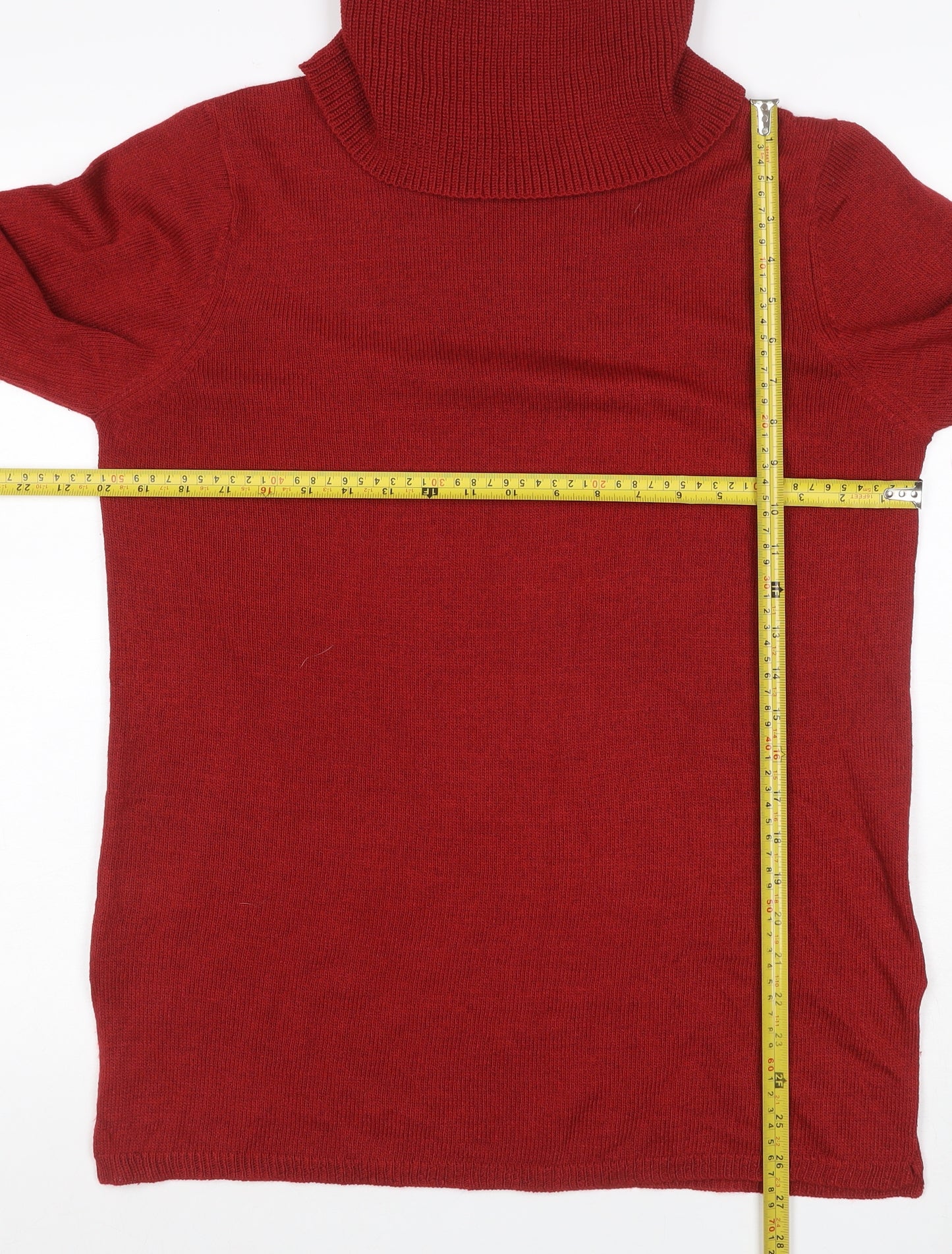 Coldwater Creek Women Red L Roll Neck Knit Pullover Jumper