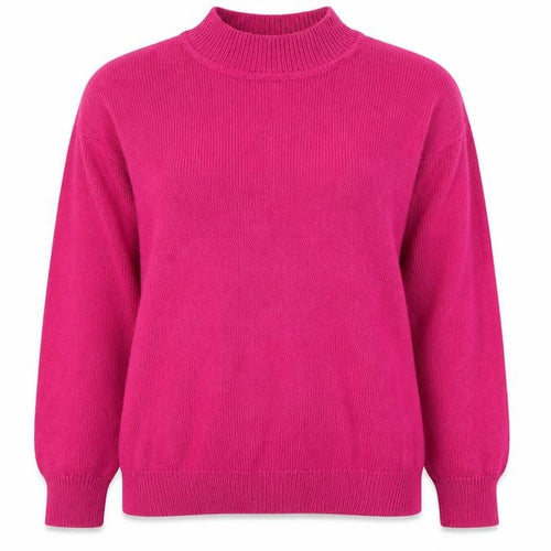Damart Women’s Pink Mock Neck Acrylic Knit Jumper UK 14/16