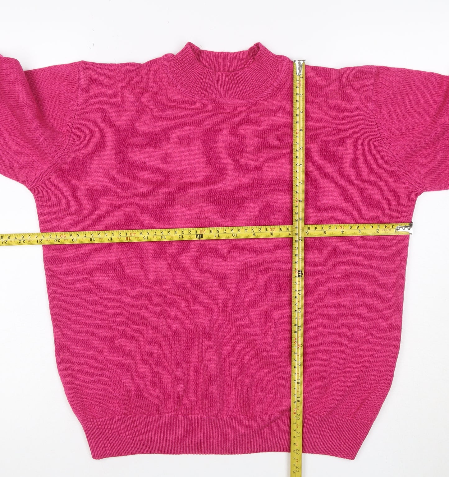 Damart Women’s Pink Mock Neck Acrylic Knit Jumper UK 14/16