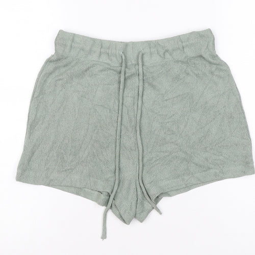 H&M Women’s Green S High Waist Knit Drawstring Sweat Shorts
