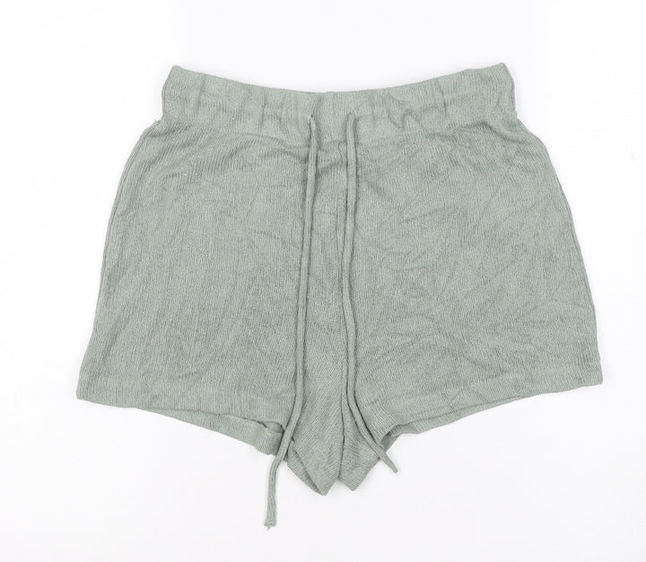 H&M Women’s Green S High Waist Knit Drawstring Sweat Shorts