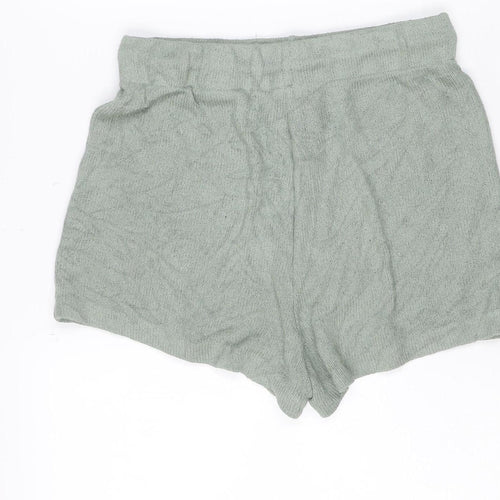 H&M Women’s Green S High Waist Knit Drawstring Sweat Shorts