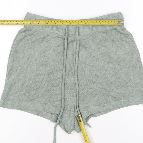 H&M Women’s Green S High Waist Knit Drawstring Sweat Shorts