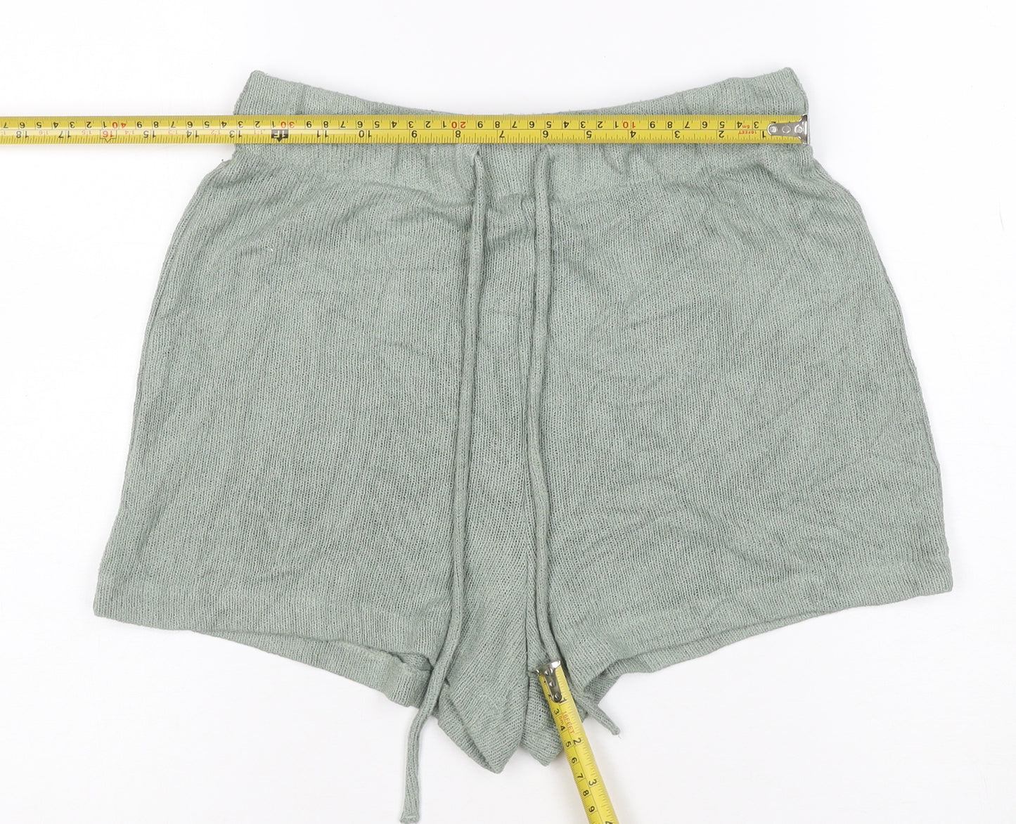 H&M Women’s Green S High Waist Knit Drawstring Sweat Shorts