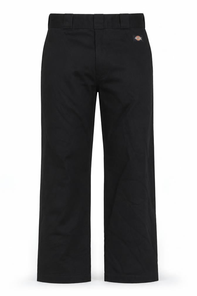 Front view of Dickies Men’s Black W24 Work Trousers Straight Leg Cotton Blend