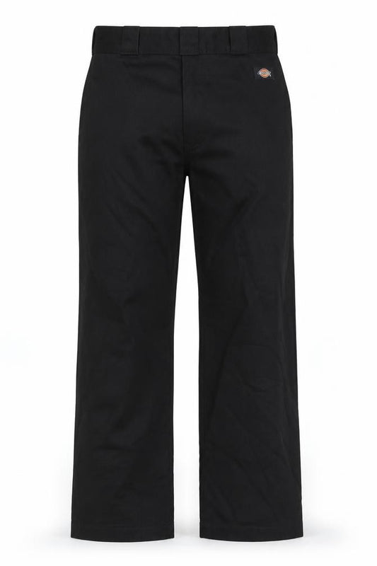 Front view of Dickies Men’s Black W24 Work Trousers Straight Leg Cotton Blend