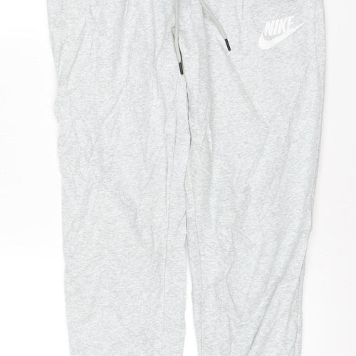 Nike Men’s Grey M Jogger Sweatpants Fleece Drawstring Logo