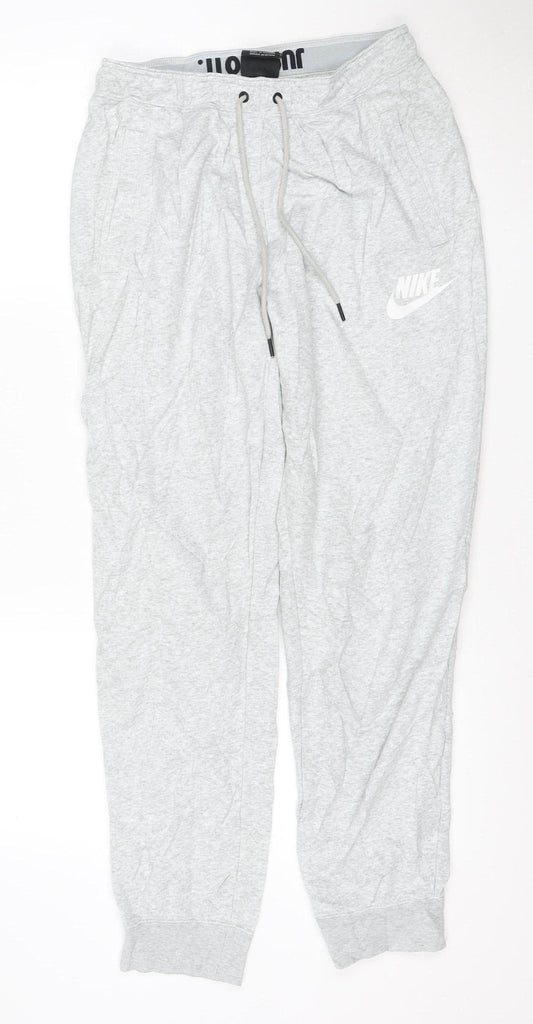 Nike Men’s Grey M Jogger Sweatpants Fleece Drawstring Logo