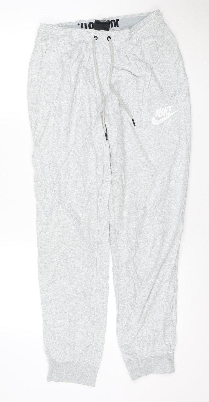Nike Men’s Grey M Jogger Sweatpants Fleece Drawstring Logo