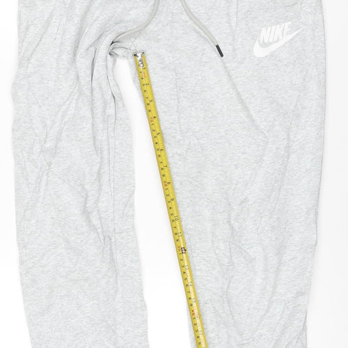 Nike Men’s Grey M Jogger Sweatpants Fleece Drawstring Logo
