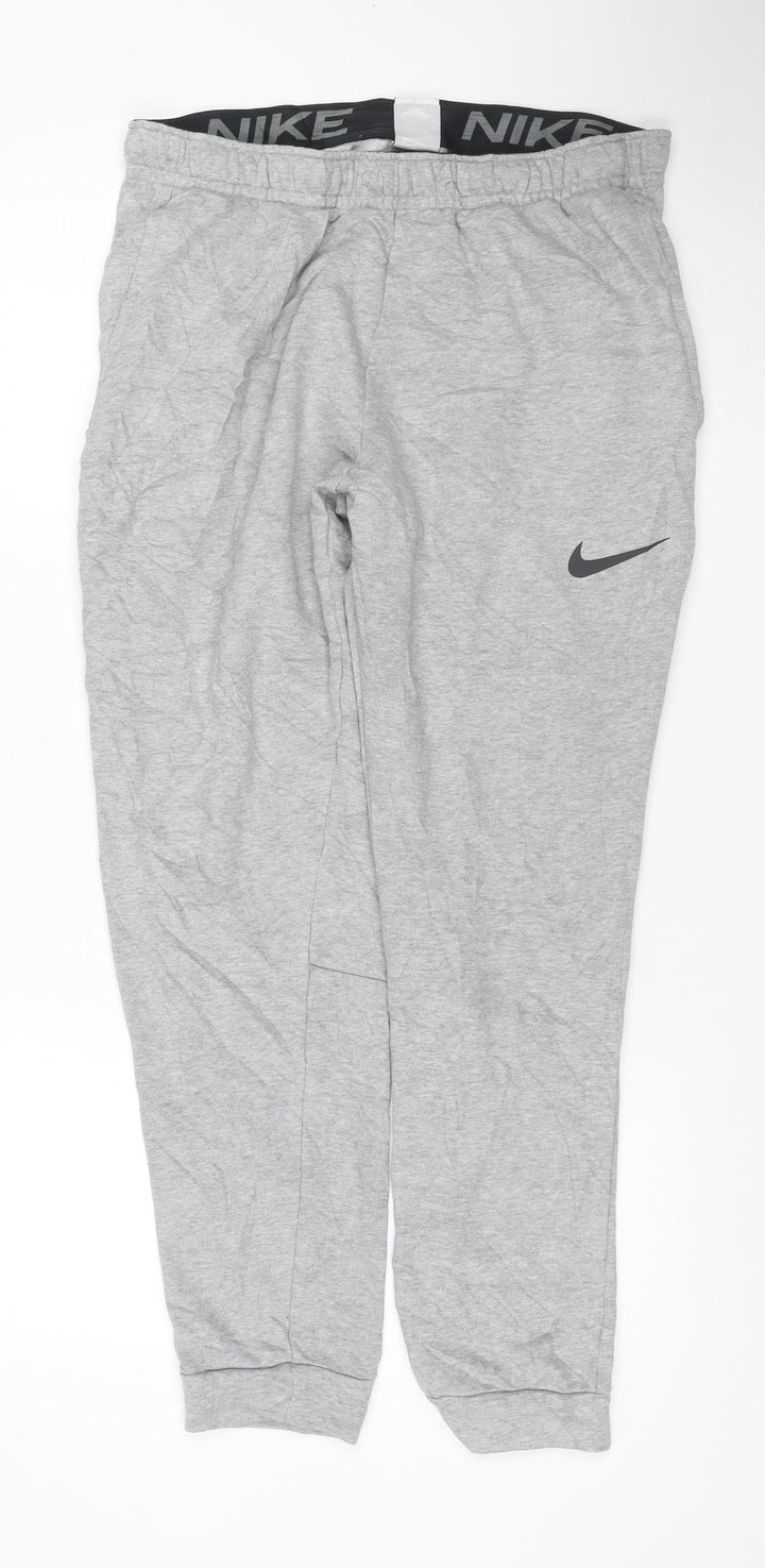 Nike Men’s Grey Dri-FIT L Jogger Sweatpants Elastic Waist