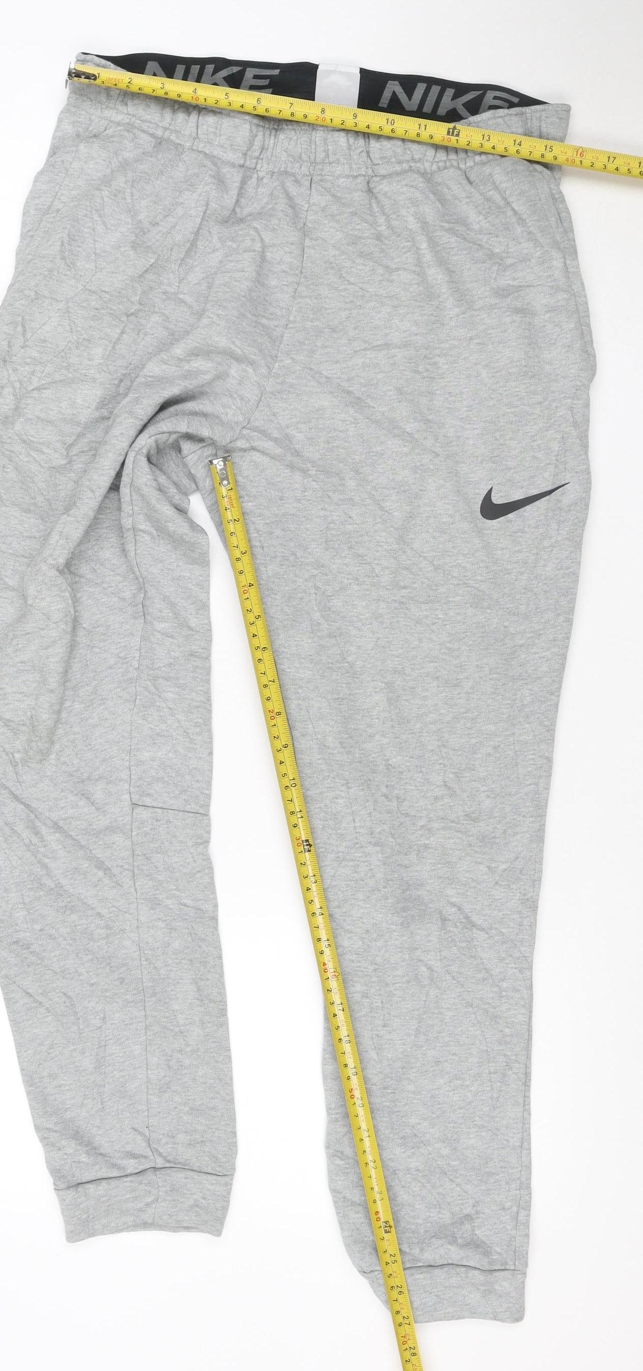 Nike Men’s Grey Dri-FIT L Jogger Sweatpants Elastic Waist