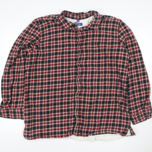 Premier Man Men’s XL Red Plaid Cotton Fleece Lined Jacket