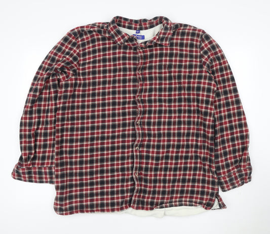 Premier Man Men’s XL Red Plaid Cotton Fleece Lined Jacket