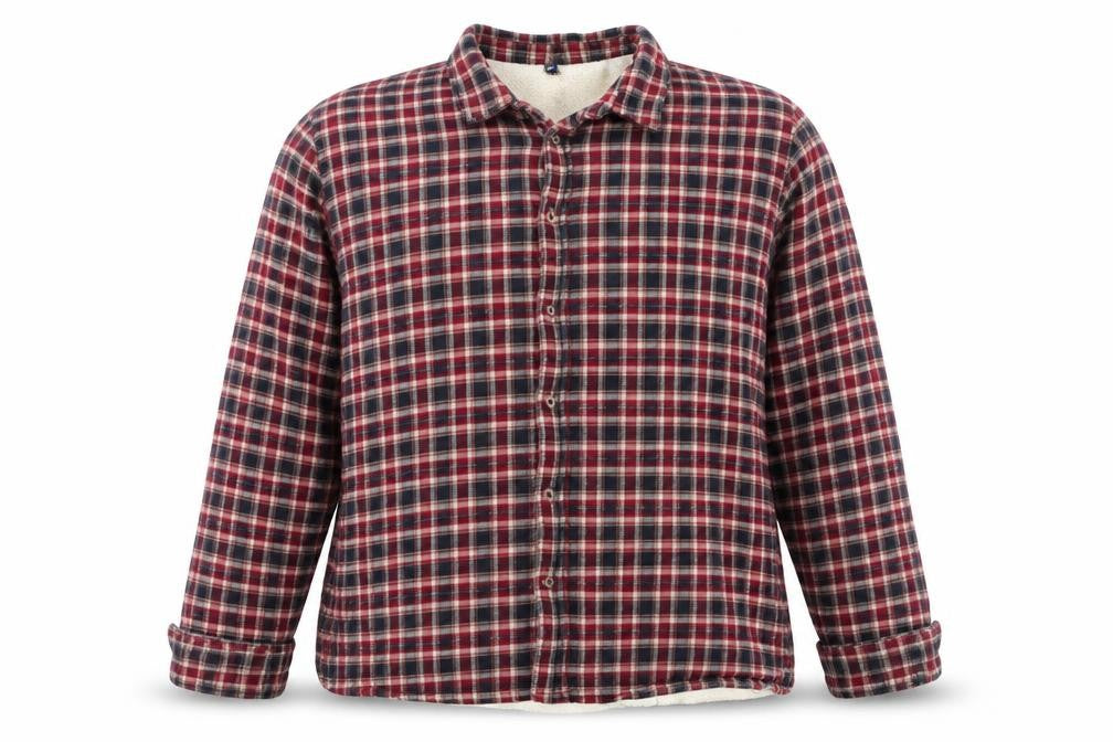 Front view of Premier Man Men’s XL Red Plaid Cotton Fleece Lined Jacket