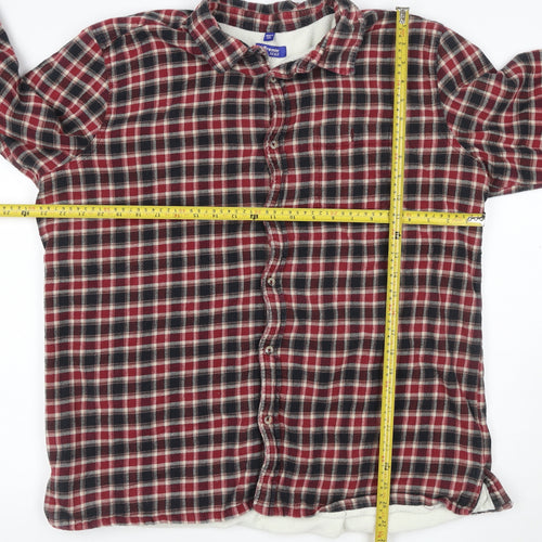 Premier Man Men’s XL Red Plaid Cotton Fleece Lined Jacket