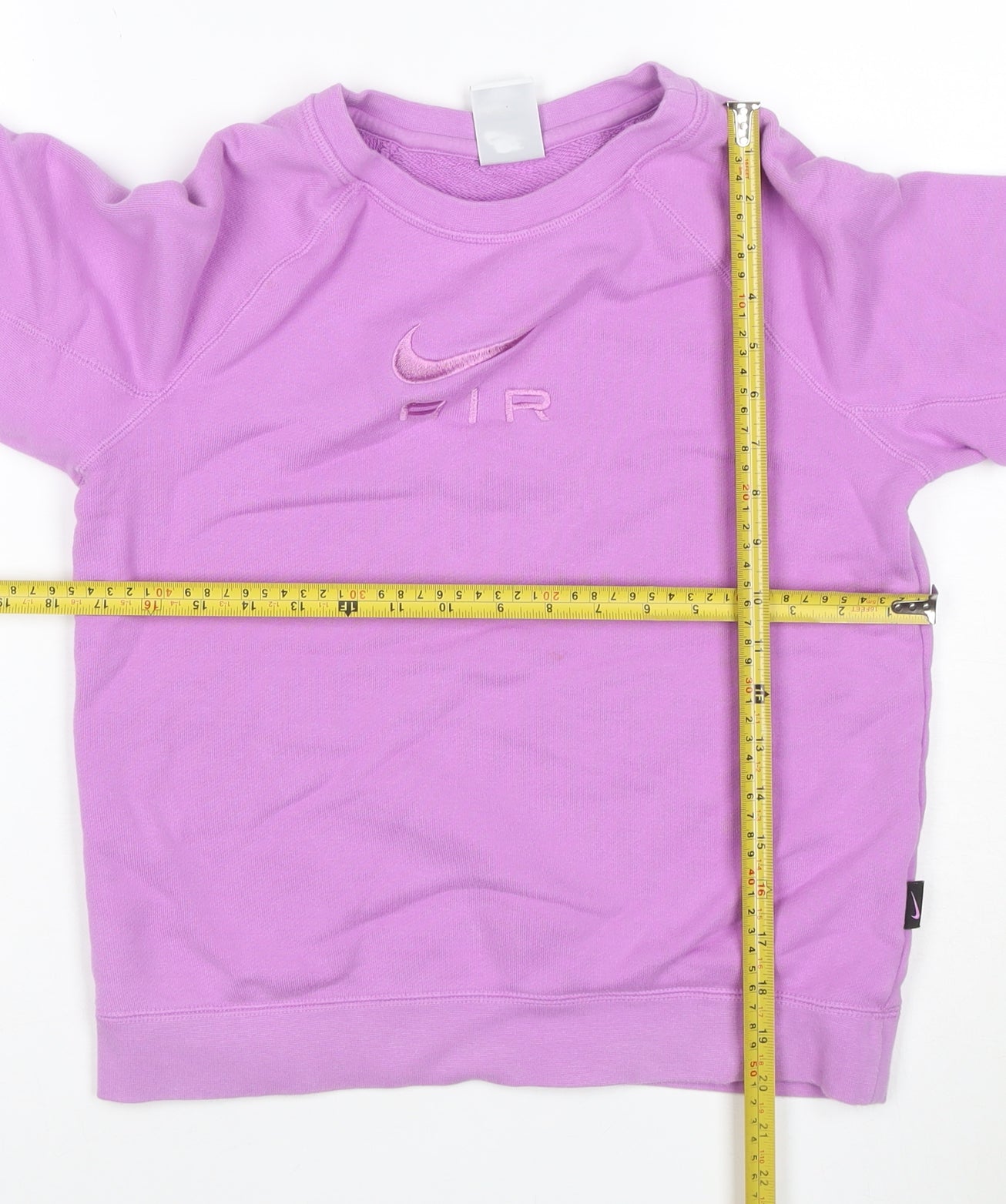 Nike Girls Purple 158cm Air Logo Embroidered Crew Neck Sweatshirt