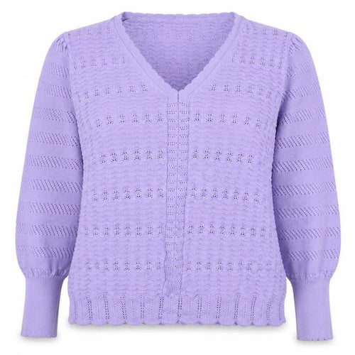 Per Una Women Purple Open Knit V-Neck Cardigan Size 18