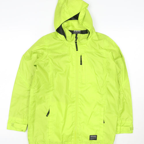 All Terrain Boys Green 13 Years Hooded Ski Jacket Full Zip