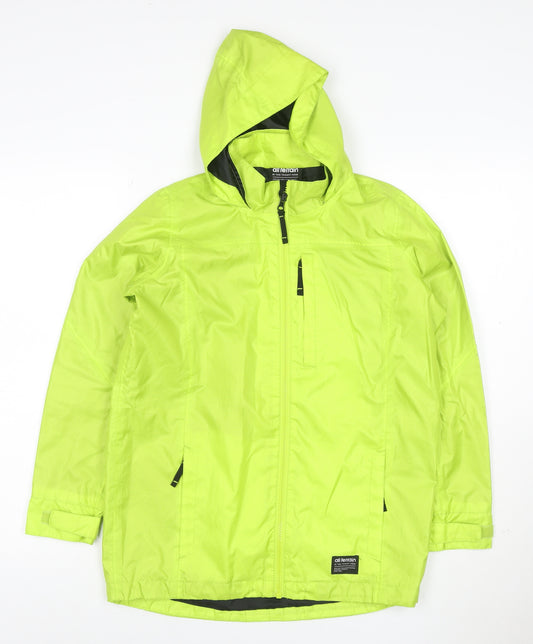 All Terrain Boys Green 13 Years Hooded Ski Jacket Full Zip