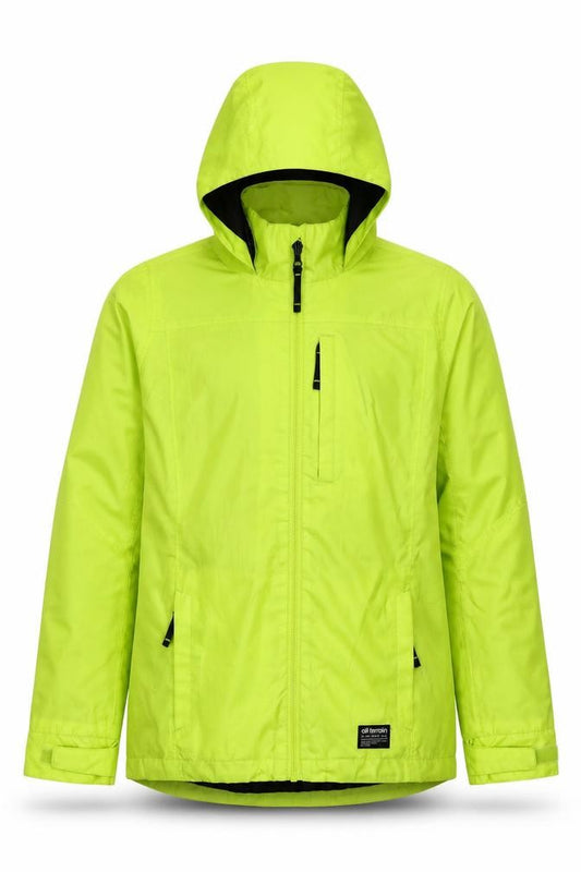 All Terrain Boys Green 13 Years Hooded Ski Jacket Full Zip