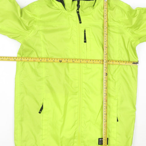 All Terrain Boys Green 13 Years Hooded Ski Jacket Full Zip