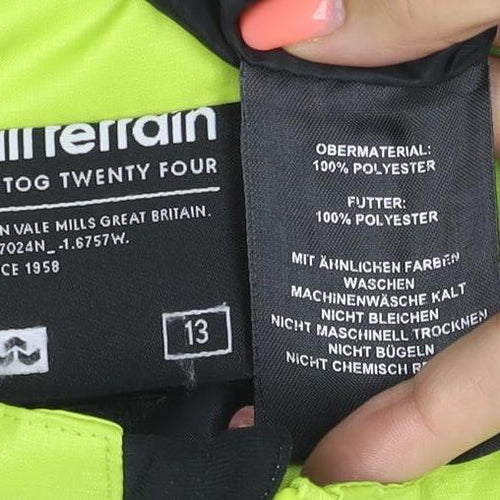 All Terrain Boys Green 13 Years Hooded Ski Jacket Full Zip