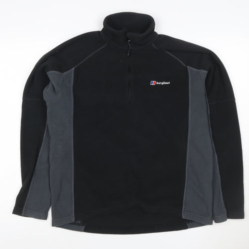 Berghaus Men’s Black Grey M 1/4 Zip Fleece Sweatshirt Hiking