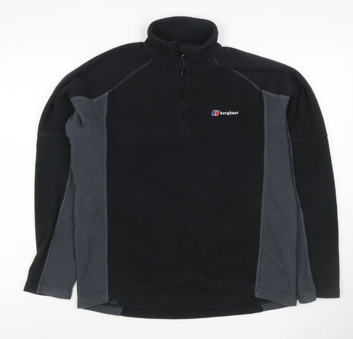 Berghaus Men’s Black Grey M 1/4 Zip Fleece Sweatshirt Hiking
