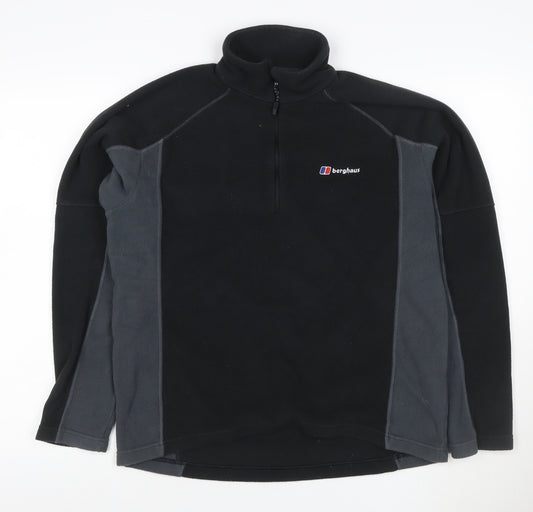 Berghaus Men’s Black Grey M 1/4 Zip Fleece Sweatshirt Hiking