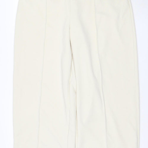 Marks & Spencer Women Ivory Size 22 Regular Wide-Leg Trousers