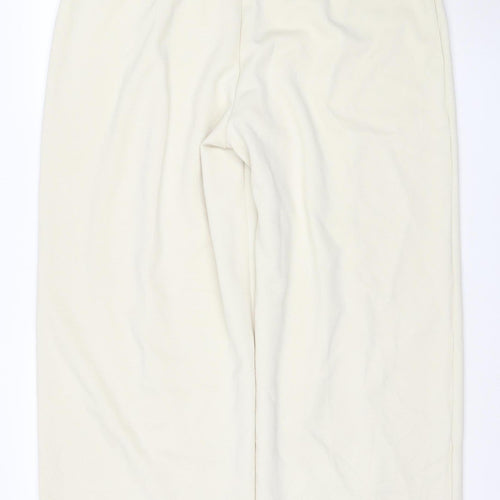 Marks & Spencer Women Ivory Size 22 Regular Wide-Leg Trousers