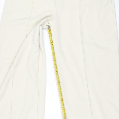 Marks & Spencer Women Ivory Size 22 Regular Wide-Leg Trousers