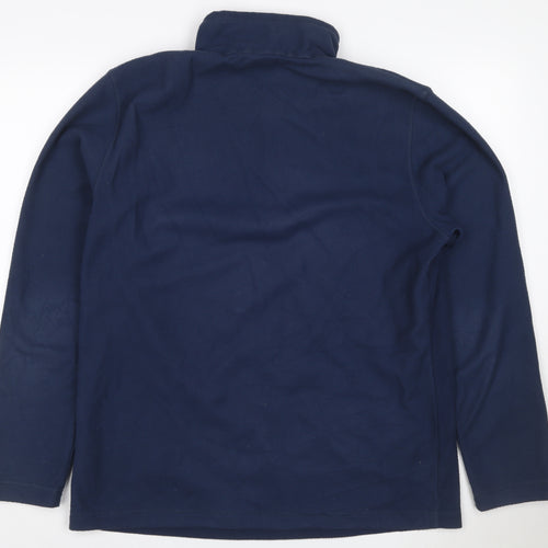 The North Face Men's Navy L 1/4 Zip Fleece Sweatshirt Logo
