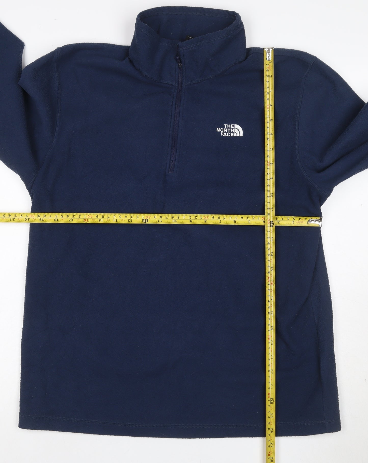 The North Face Men's Navy L 1/4 Zip Fleece Sweatshirt Logo