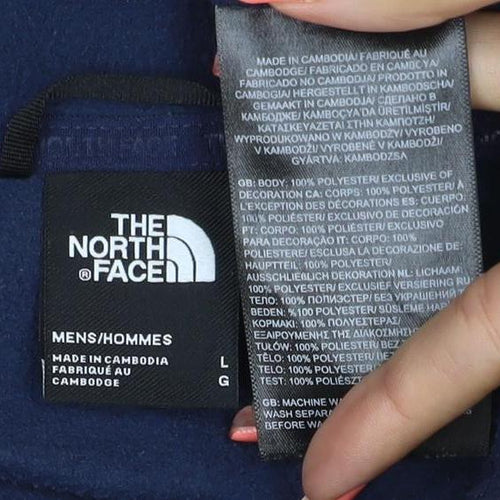 The North Face Men's Navy L 1/4 Zip Fleece Sweatshirt Logo